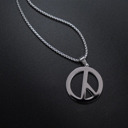 Wholesale Hip-hop Retro Solid Color Stainless Steel Polishing Pendant Necklace