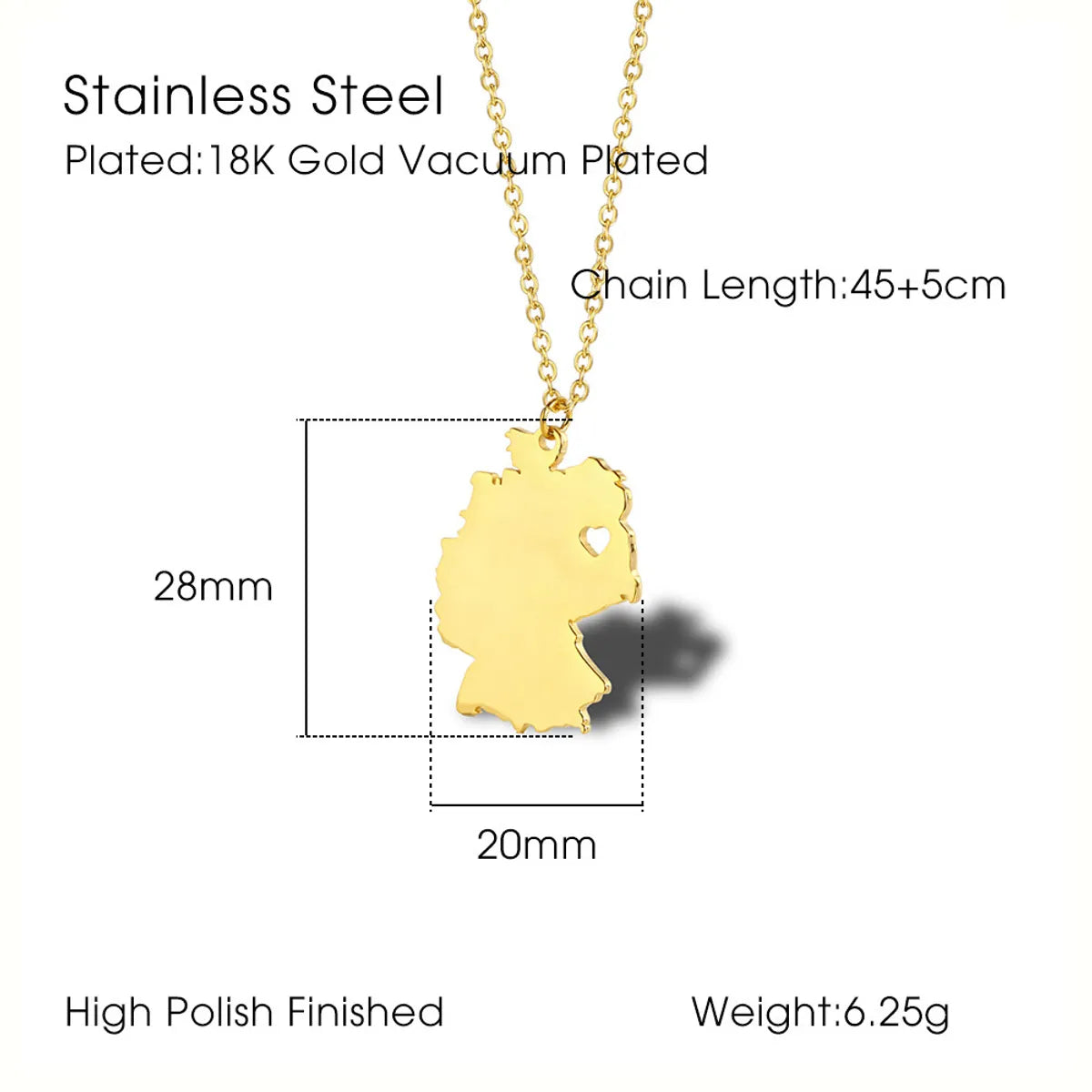 Wholesale Hip-hop Retro Solid Color Titanium Steel Plating Gold Plated Pendant Necklace