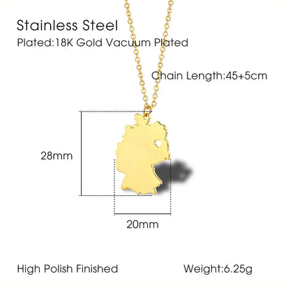 Wholesale Hip-hop Retro Solid Color Titanium Steel Plating Gold Plated Pendant Necklace