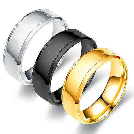 Wholesale Hip-hop Round Stainless Steel Rings