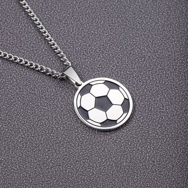 Wholesale Hip-hop Simple Style Football Stainless Steel Pendant Necklace