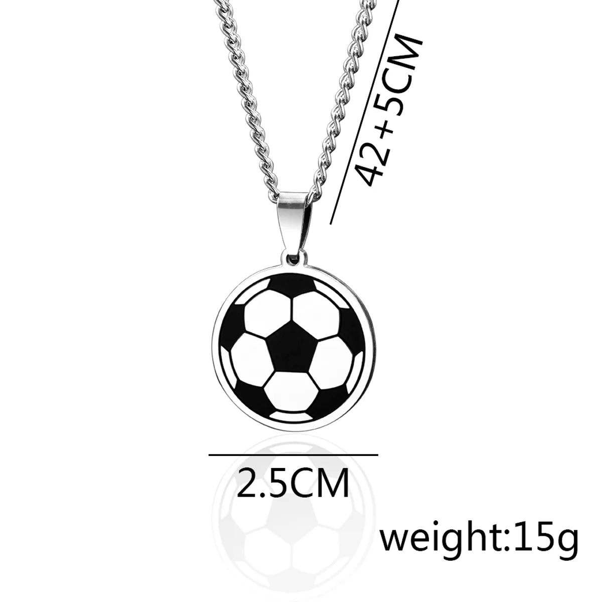 Wholesale Hip-hop Simple Style Football Stainless Steel Pendant Necklace