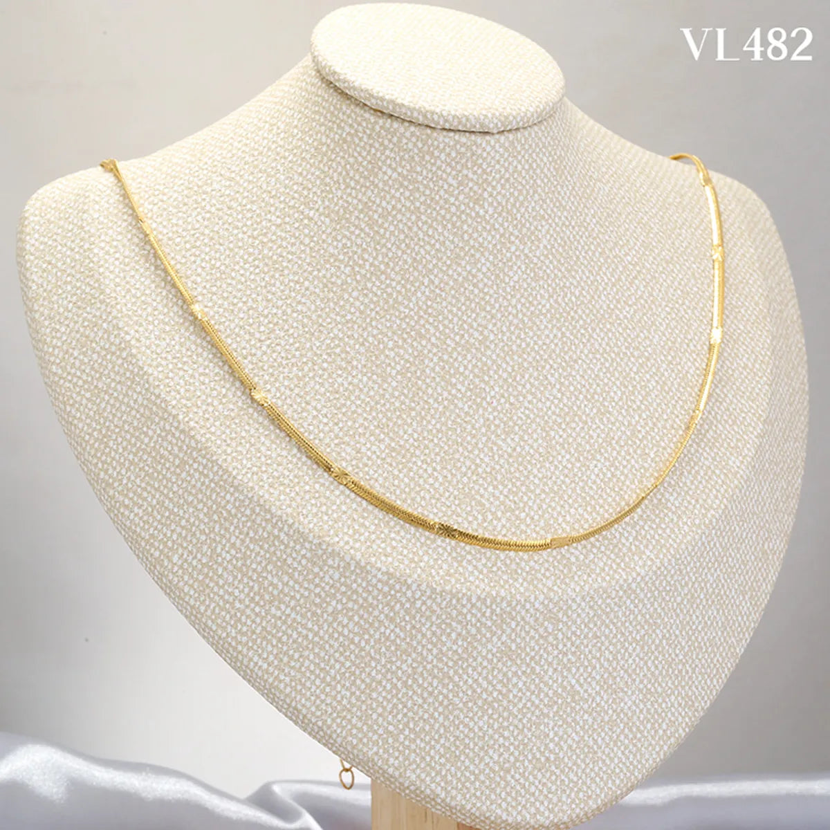 Wholesale Hip-Hop Simple Style Solid Color Copper 18K Gold Plated Necklace