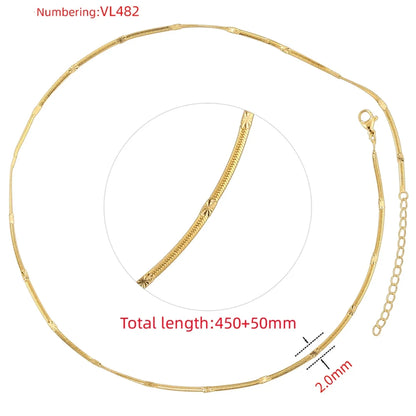 Wholesale Hip-Hop Simple Style Solid Color Copper 18K Gold Plated Necklace