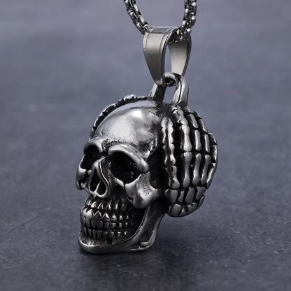 304 Stainless Steel Hip-Hop Carving Skull