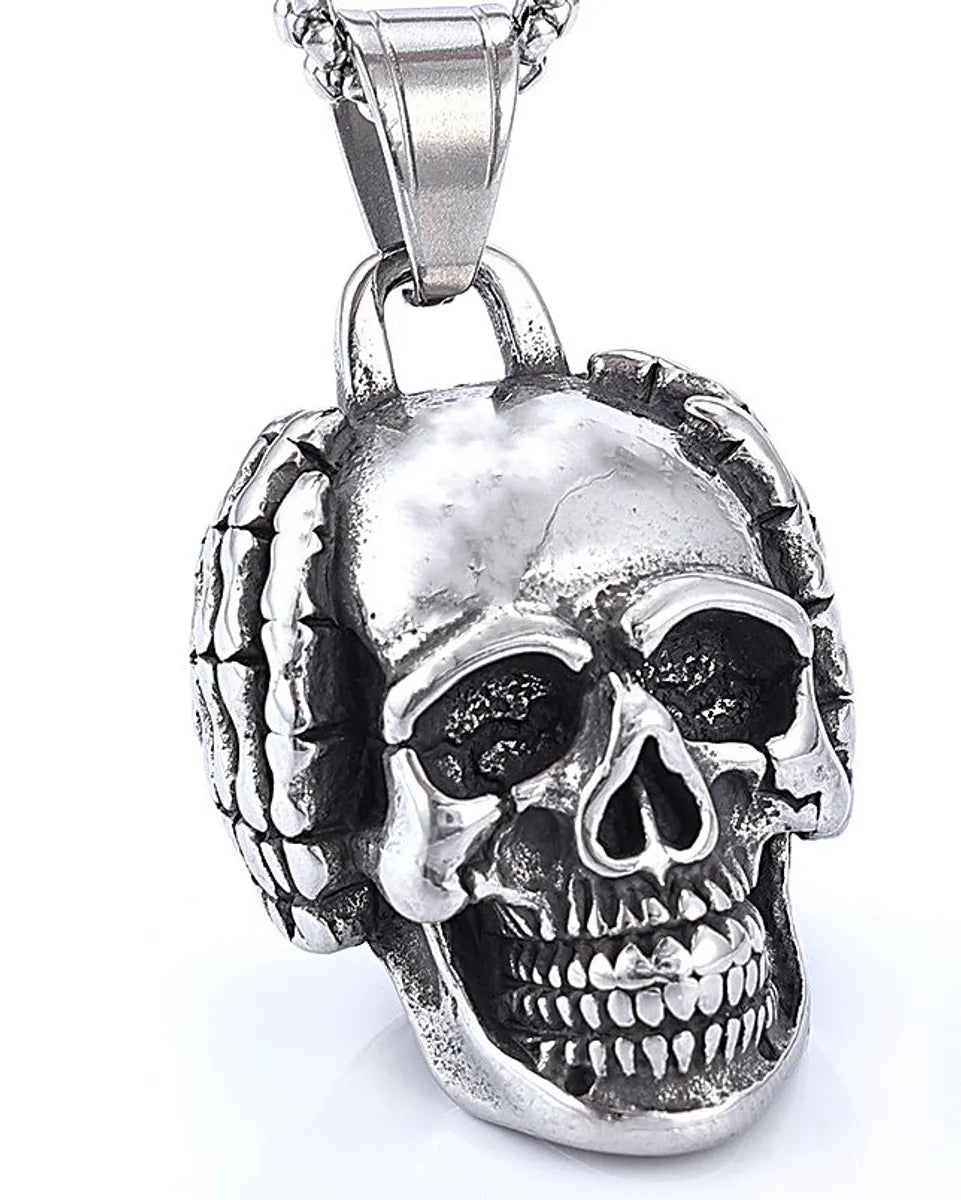 304 Stainless Steel Hip-Hop Carving Skull