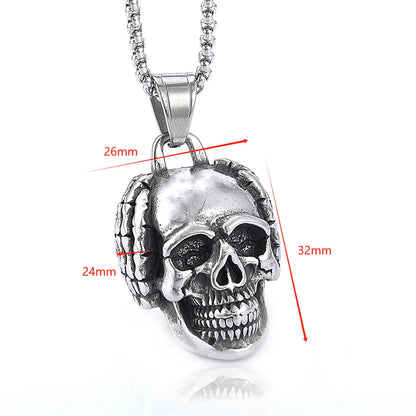 304 Stainless Steel Hip-Hop Carving Skull