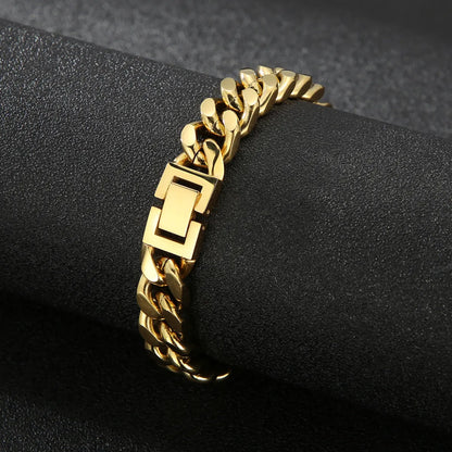 Wholesale Hip-hop Solid Color Stainless Steel 18k Gold Plated Bracelets