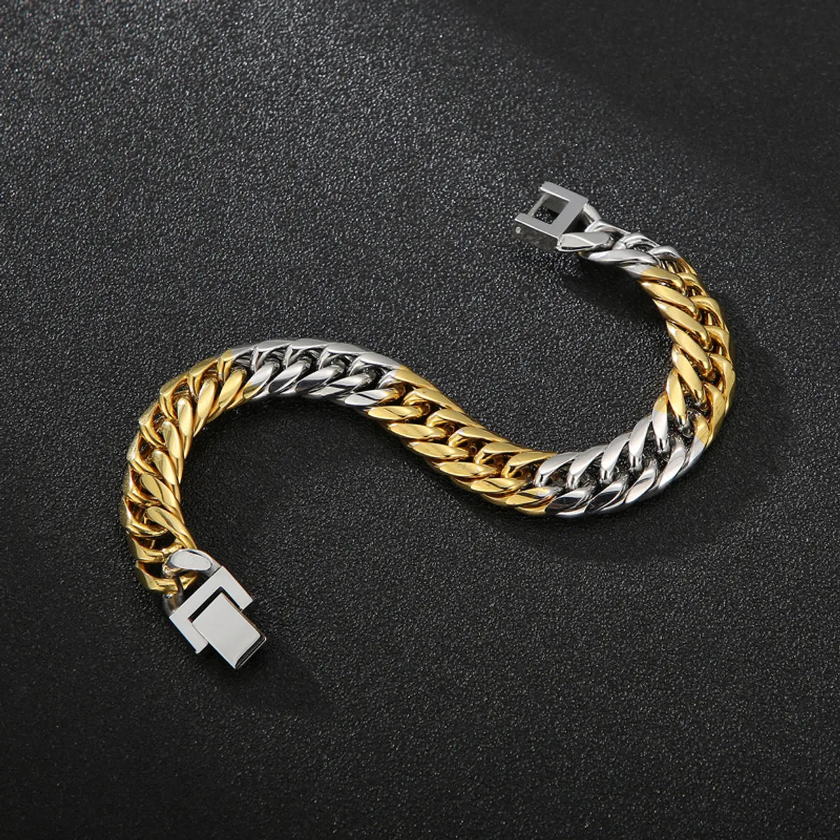 Wholesale Hip-hop Solid Color Stainless Steel 18k Gold Plated Bracelets