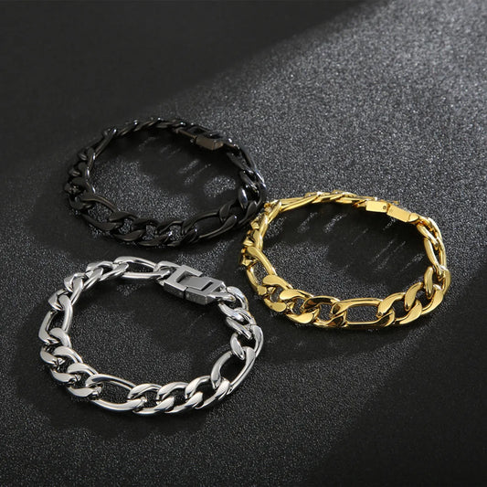 Wholesale Hip-hop Solid Color Stainless Steel 18k Gold Plated Bracelets