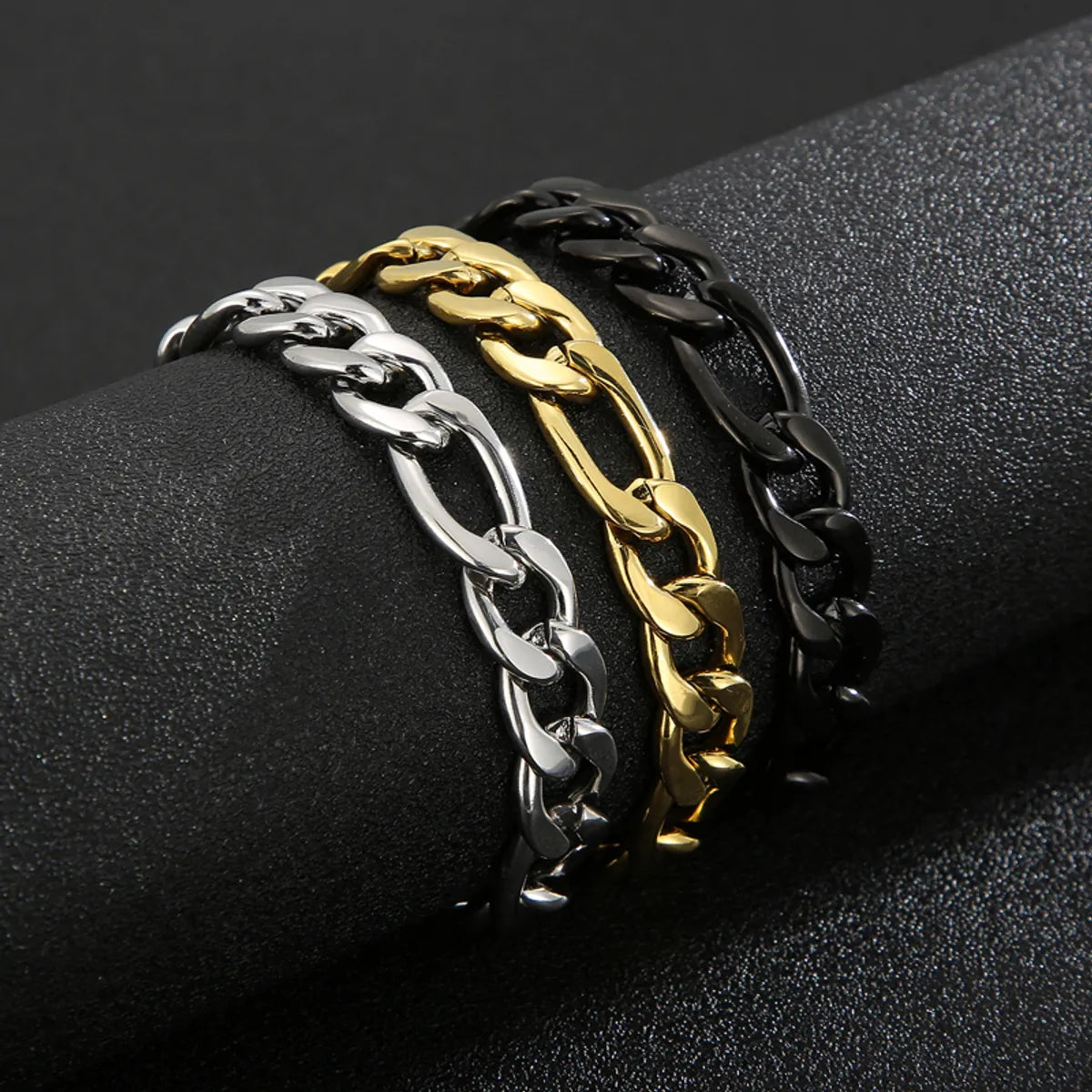 Wholesale Hip-hop Solid Color Stainless Steel 18k Gold Plated Bracelets