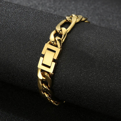 Wholesale Hip-hop Solid Color Stainless Steel 18k Gold Plated Bracelets