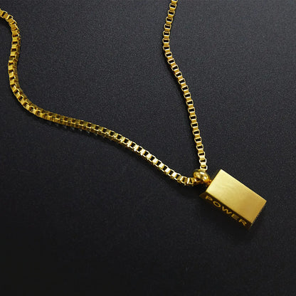 Wholesale Hip-hop Solid Color Stainless Steel Plating Gold Plated Pendant Necklace