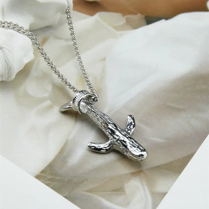 Wholesale Hip-hop Whale Titanium Steel Plating Pendant Necklace