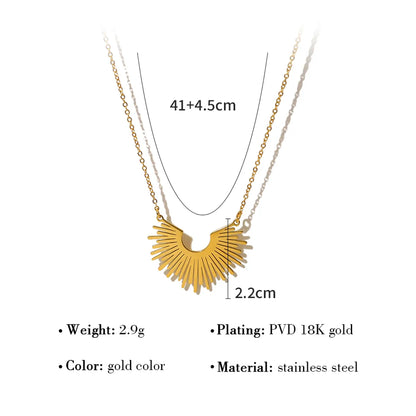 Wholesale Ig Style Basic Geometric Stainless Steel Titanium Steel Plating 18k Gold Plated Pendant Necklace