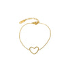 Wholesale Ig Style French Style Commute Heart Shape Stainless Steel Titanium Steel Plating Metal 18k Gold Plated Bracelets