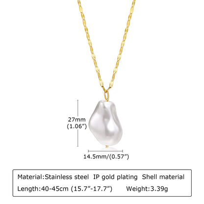 Wholesale Ig Style French Style Geometric Stainless Steel Plating 18k Gold Plated Necklace