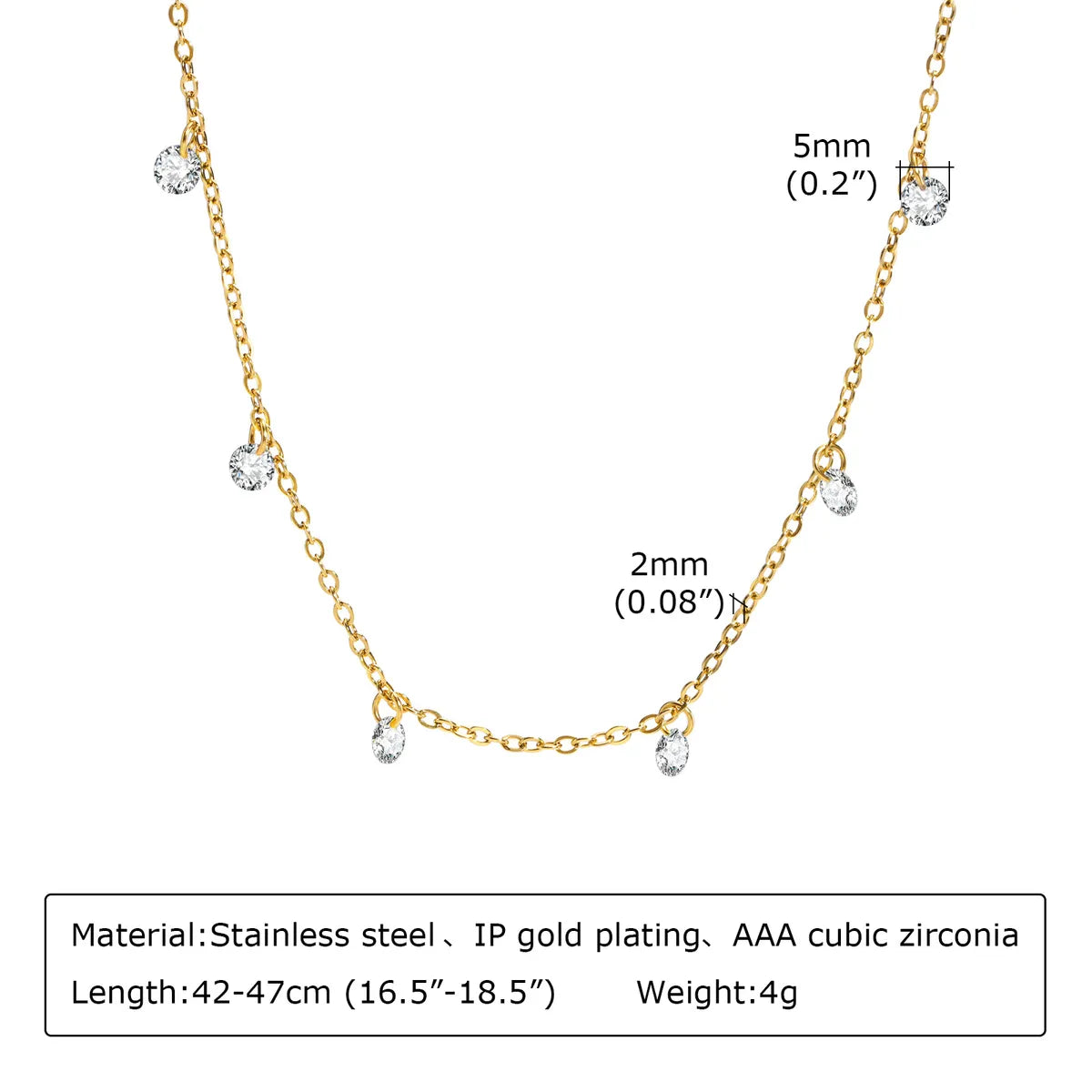 Wholesale Ig Style French Style Geometric Stainless Steel Plating 18k Gold Plated Necklace