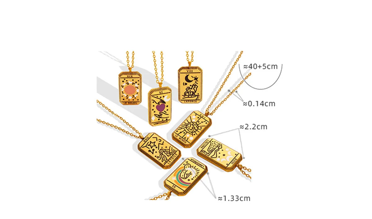 Wholesale Ig Style Gothic Geometric Titanium Steel Plating 18k Gold Plated Pendant Necklace