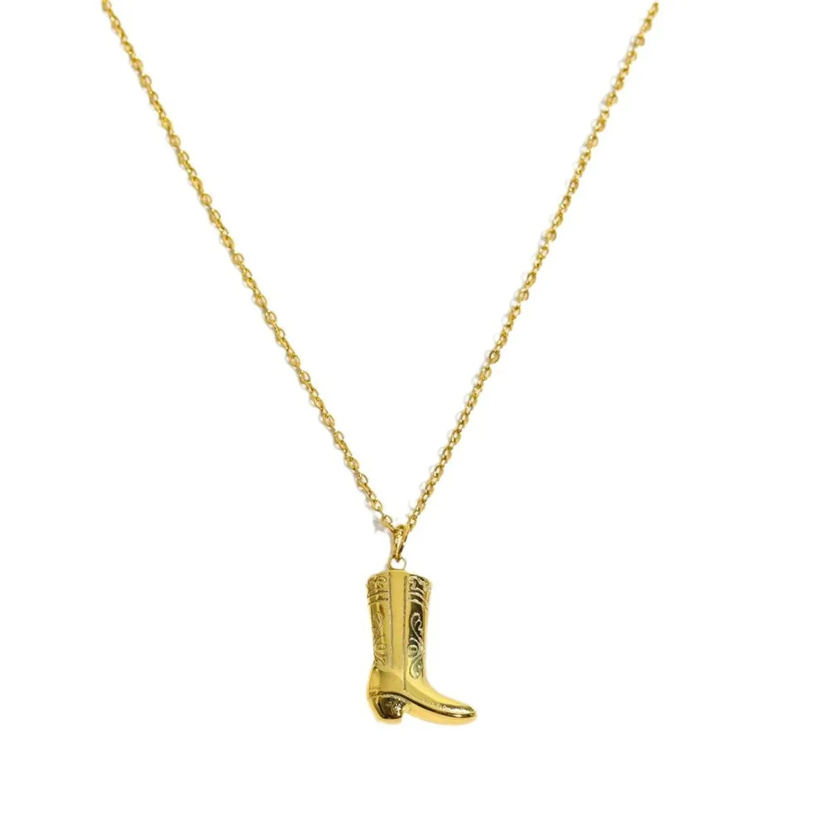 Wholesale IG Style Retro Boots Copper Plating Pendant Necklace