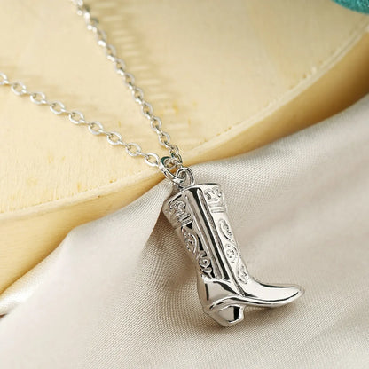 Wholesale IG Style Retro Boots Copper Plating Pendant Necklace