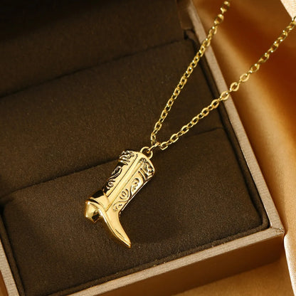 Wholesale IG Style Retro Boots Copper Plating Pendant Necklace