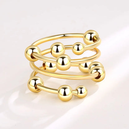 Wholesale IG Style Simple Style Geometric Copper Plating Open Rings Anxiety Ring