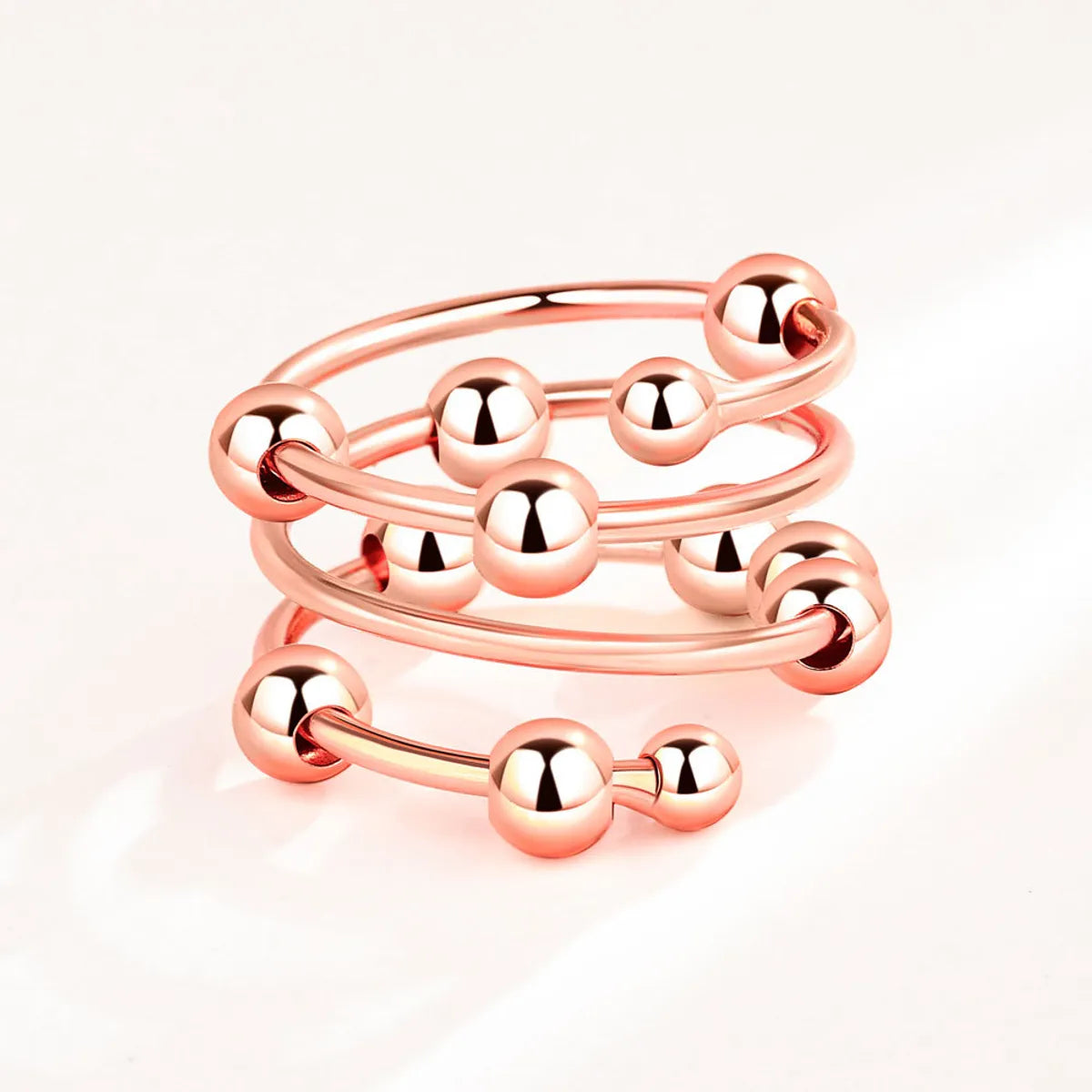 Wholesale IG Style Simple Style Geometric Copper Plating Open Rings Anxiety Ring