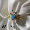 Wholesale IG Style Simple Style Heart Shape Copper Inlay 18K Gold Plated Opal Zircon Rings