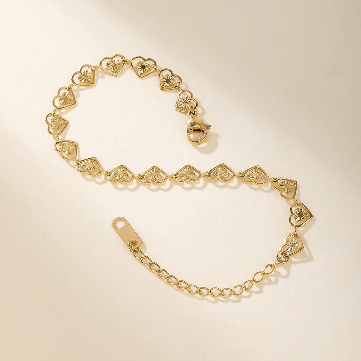 Ig Style Simple Style Heart Shape Stainless Steel Titanium Steel Plating Titanium Steel 18k Gold Plated Gold Plated Bracelets