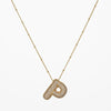 Copper Gold Plated Silver Plated IG Style Simple Style Plating Inlay Letter Zircon Pendant Necklace