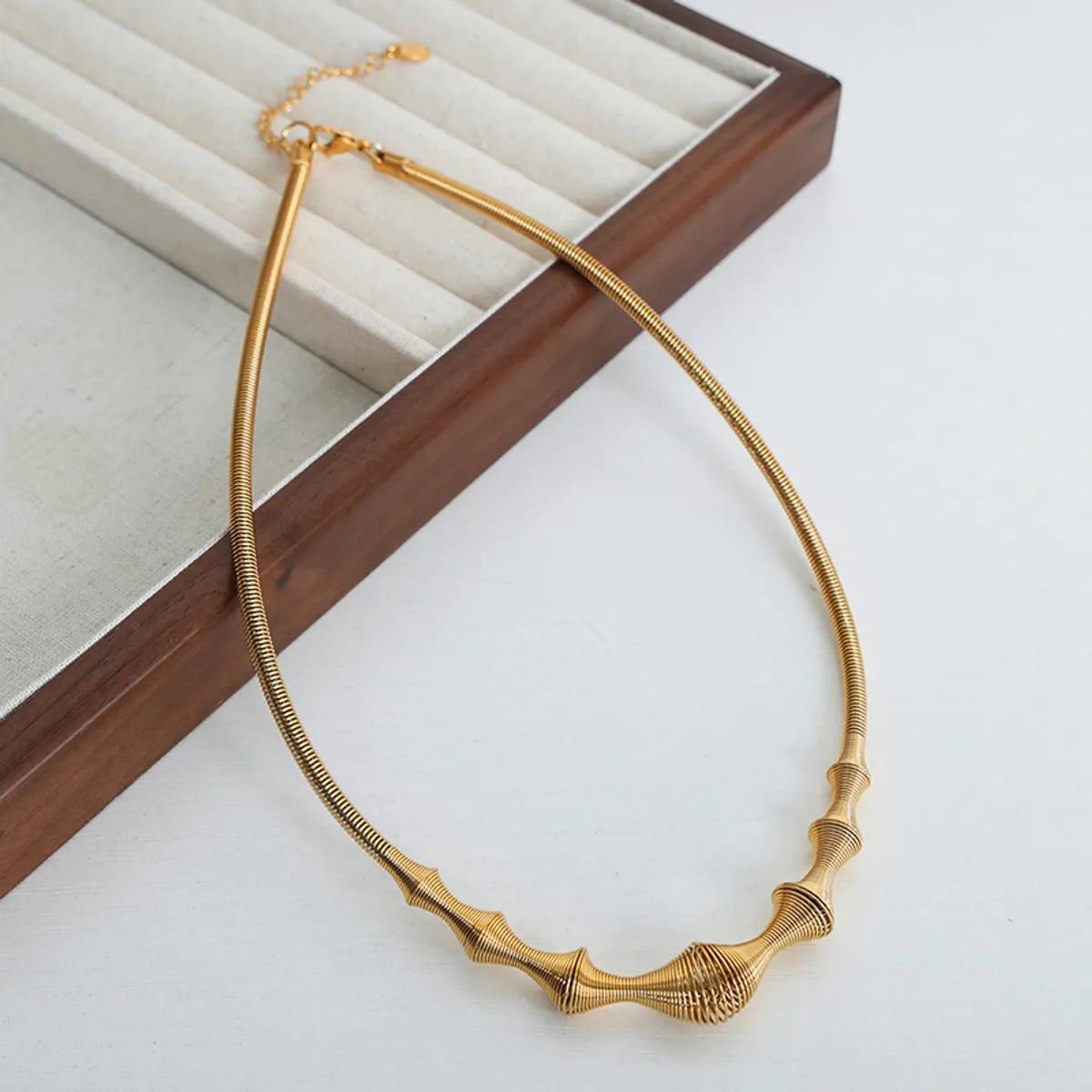 Wholesale Ig Style Streetwear Solid Color Titanium Steel Plating 18k Gold Plated Necklace