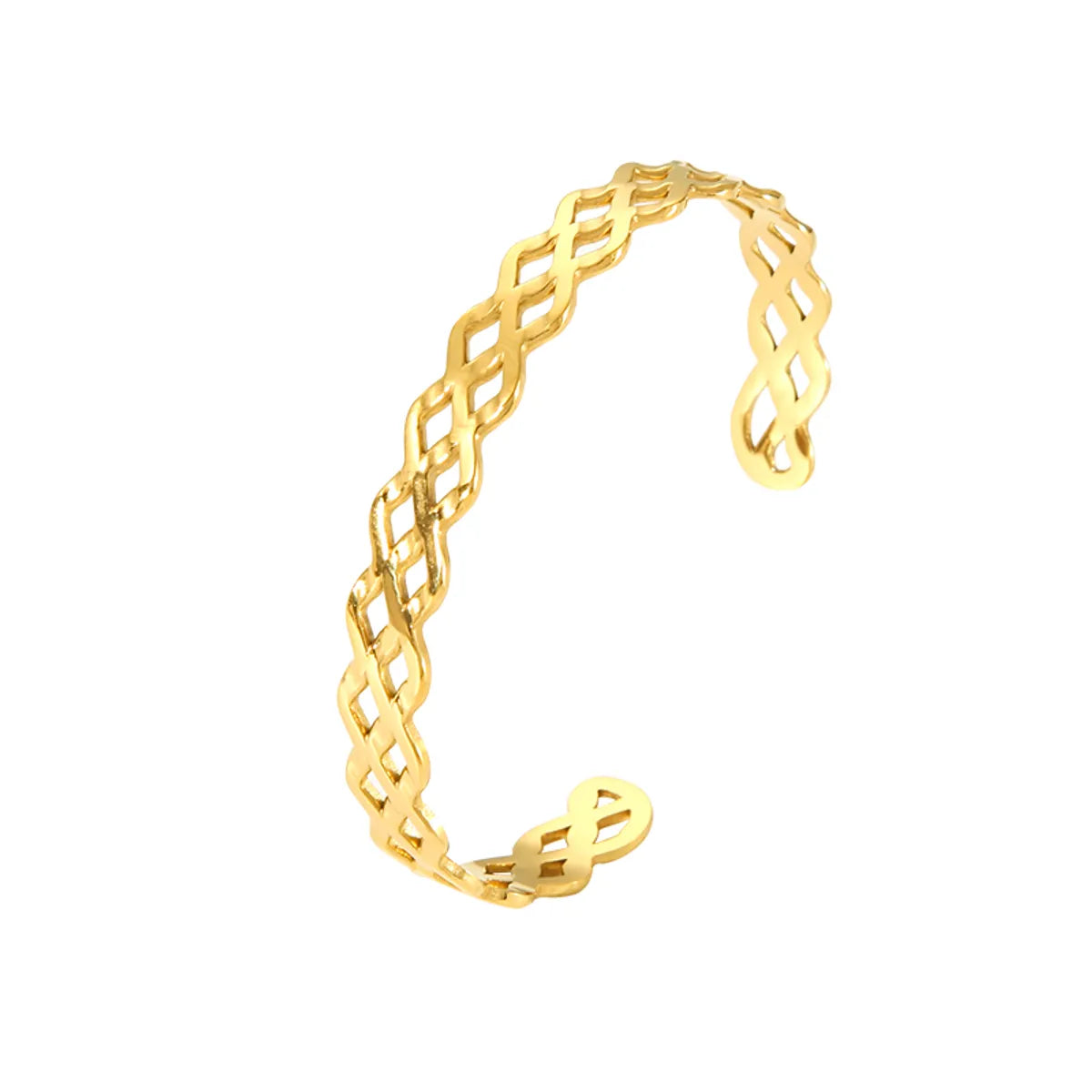 Wholesale Ig Style Waves Stainless Steel Plating 18k Gold Plated Rings Bracelets