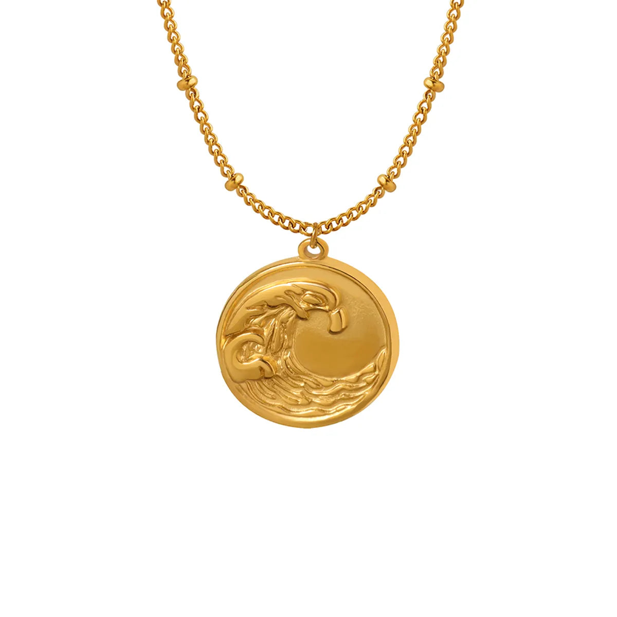 Wholesale Ins Style Casual Phoenix Titanium Steel 18k Gold Plated Titanium Steel Pendant Necklace