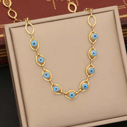 Wholesale Ins Style Eye Stainless Steel Bracelets Earrings Necklace