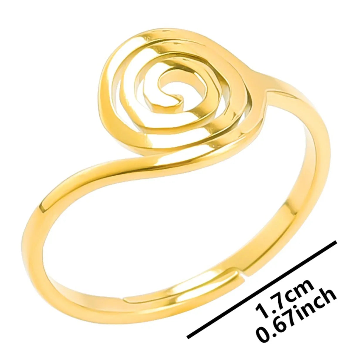 Wholesale Jewelry INS Style Geometric 304 Stainless Steel 18K Gold Plated Open Ring