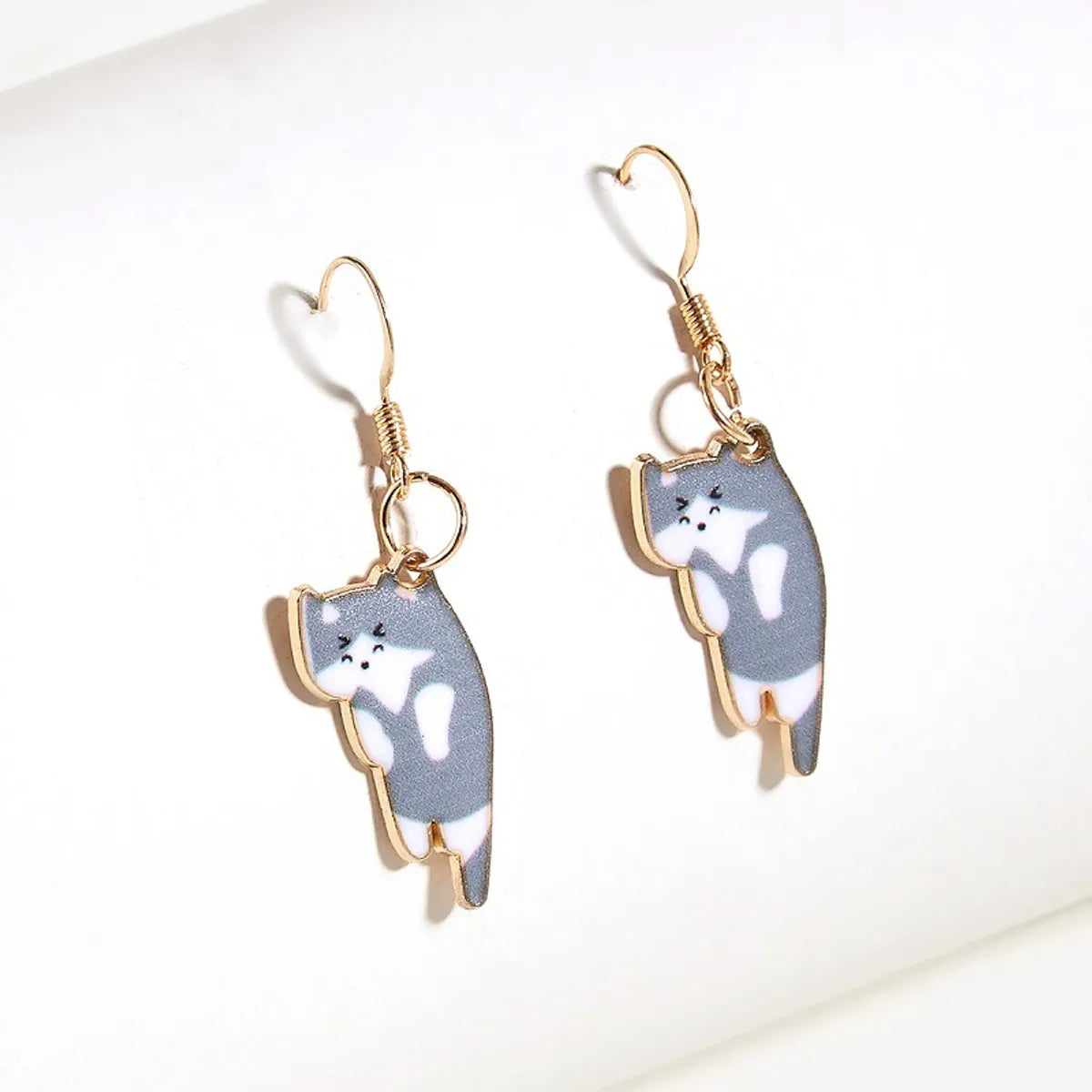 1 Pair Cartoon Style Cat Plating Alloy Drop Earrings