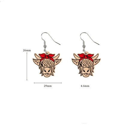 Wholesale Jewelry 1 Pair Cartoon Style Flower Wood Earrings