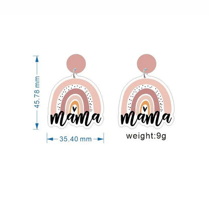 Wholesale Jewelry 1 Pair Cartoon Style Mama Doll Letter Rainbow Arylic Drop Earrings