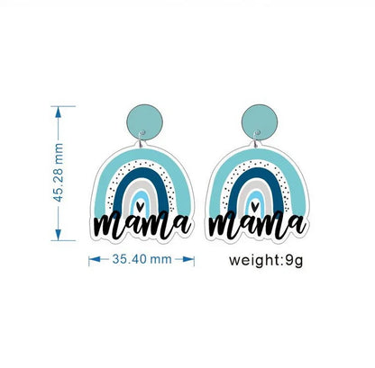 Wholesale Jewelry 1 Pair Cartoon Style Mama Doll Letter Rainbow Arylic Drop Earrings