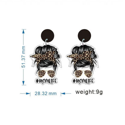 Wholesale Jewelry 1 Pair Cartoon Style Mama Doll Letter Rainbow Arylic Drop Earrings