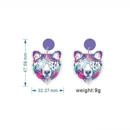 Wholesale Jewelry 1 Pair Cartoon Style Mama Doll Letter Rainbow Arylic Drop Earrings