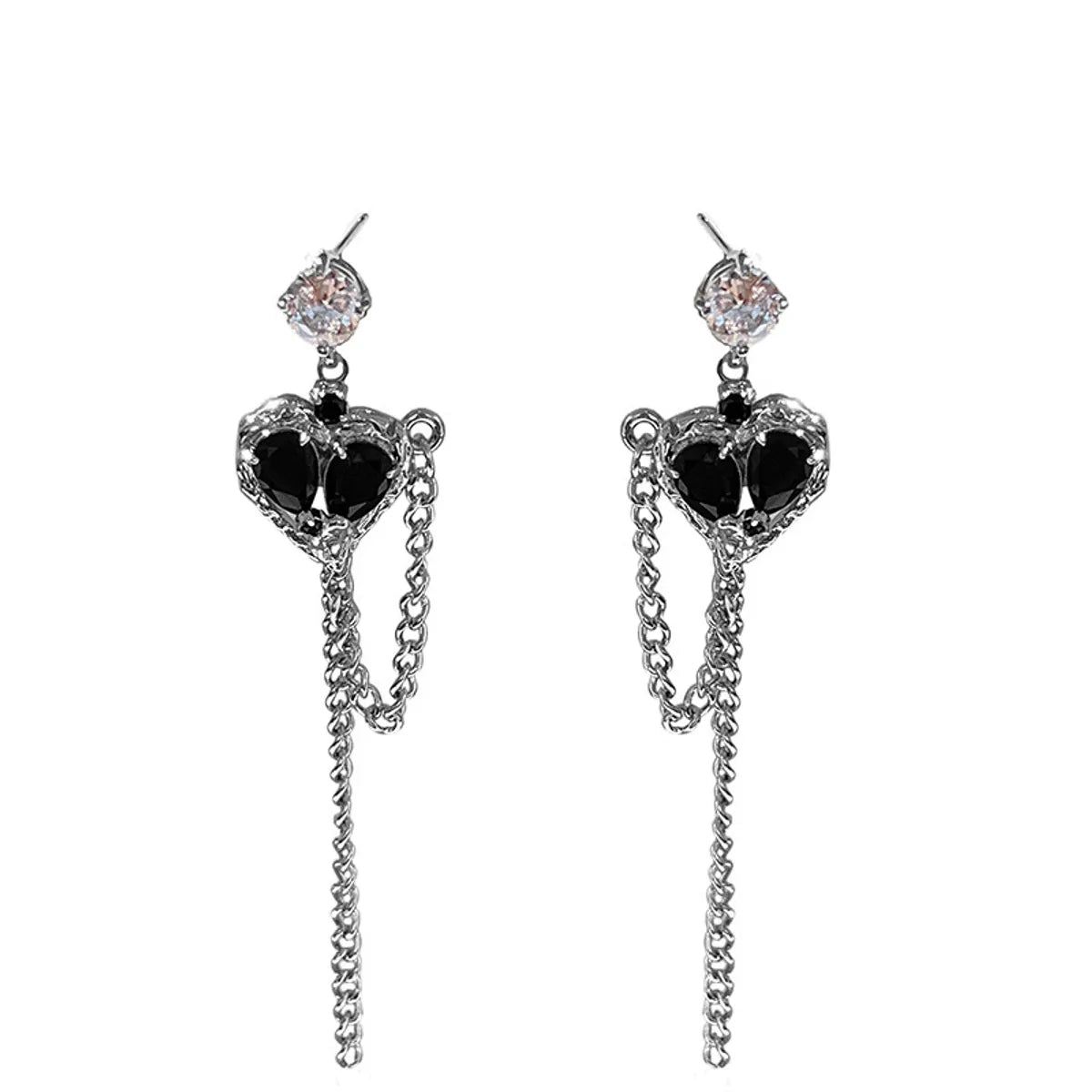 Wholesale Jewelry 1 Pair Casual Heart Shape Flower Butterfly Alloy Rhinestones Drop Earrings Ear Studs