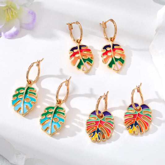 Wholesale Jewelry 1 Pair Casual Leaf Alloy Drop Earrings