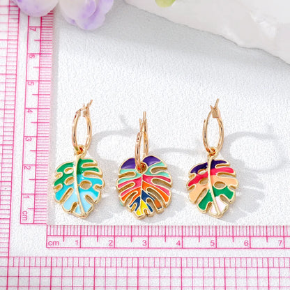 Wholesale Jewelry 1 Pair Casual Leaf Alloy Drop Earrings