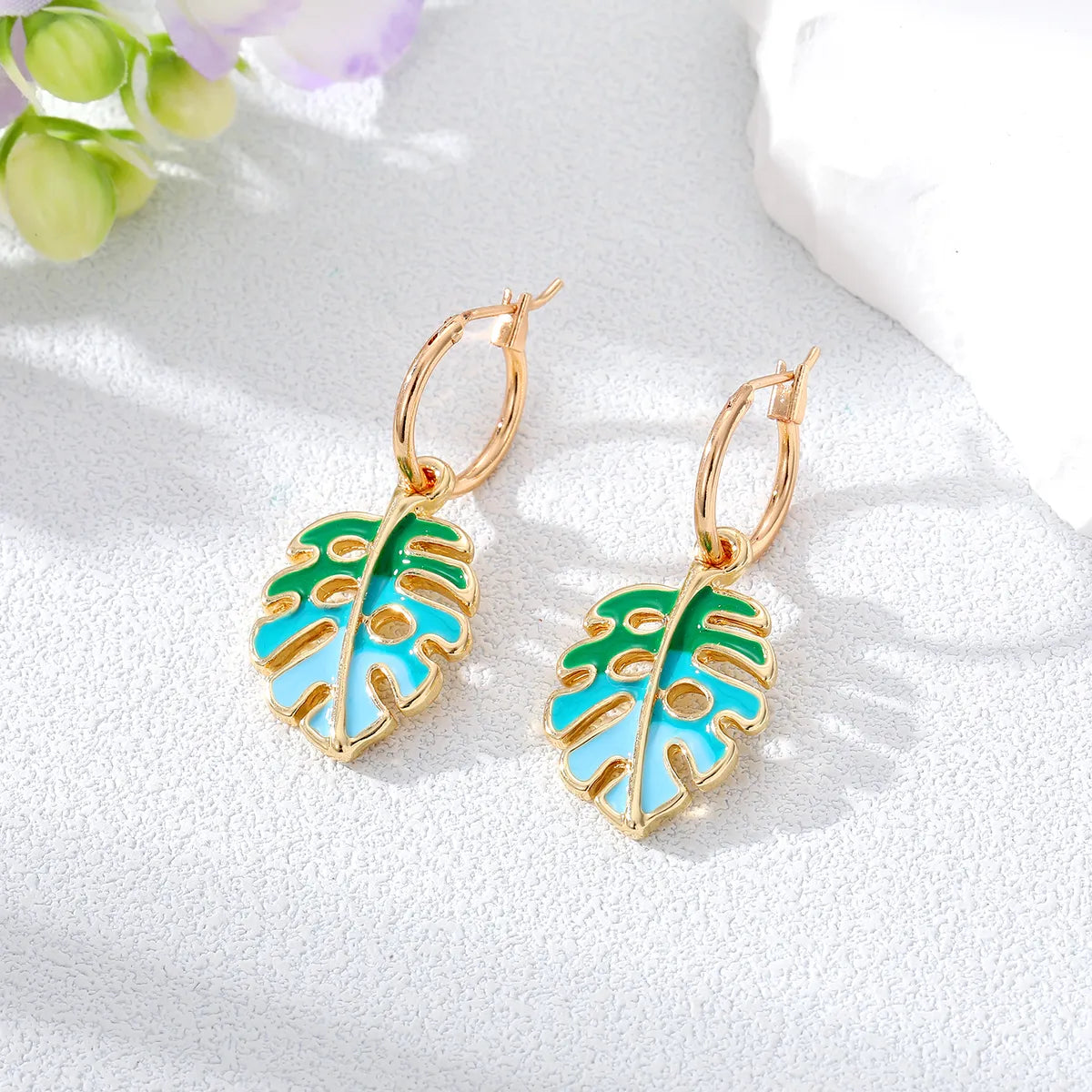 Wholesale Jewelry 1 Pair Casual Leaf Alloy Drop Earrings