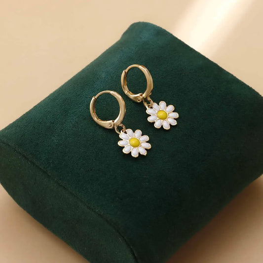 Wholesale Jewelry 1 Pair Cute Flower Alloy Earrings