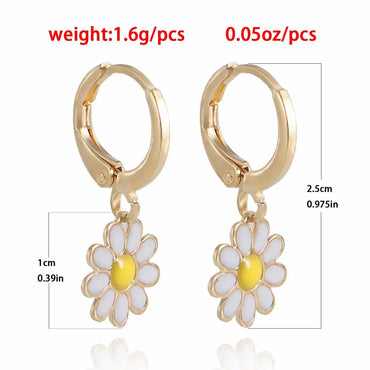 Wholesale Jewelry 1 Pair Cute Flower Alloy Earrings