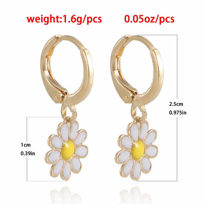 Wholesale Jewelry 1 Pair Cute Flower Alloy Earrings