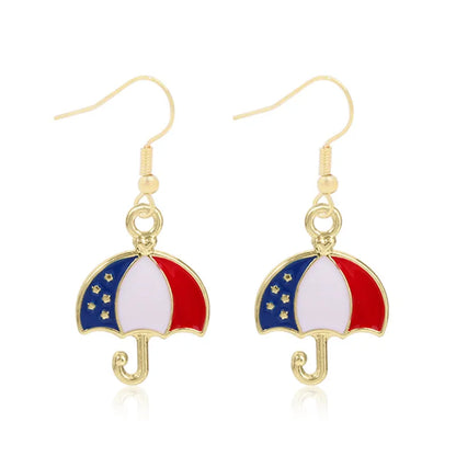 Wholesale Jewelry 1 Pair Ethnic Style American Flag Alloy Hoop Earrings Ear Hook